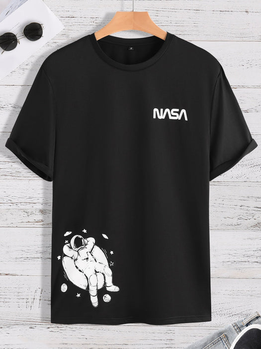 Camisas Shein Hombre SHEIN Manfinity Hombres Camiseta Con Letra