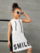 SHEIN Niñitas Vestido tank con estampado de letra con capucha - Quierox - Tienda Online