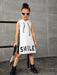 SHEIN Niñitas Vestido tank con estampado de letra con capucha - Quierox - Tienda Online