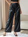 SHEIN Privé Pantalones de pierna ancha de talle alto cuero PU - Quierox - Tienda Online