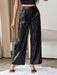 SHEIN Privé Pantalones de pierna ancha de talle alto cuero PU - Quierox - Tienda Online