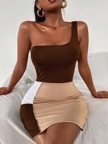 SHEIN Slayr One Shoulder Bodycon Dress - Quierox - Tienda Online