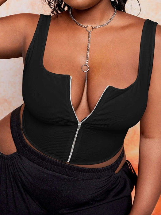 SHEIN Slayr Top con cremallera delantera Talla Plus - Quierox - Tienda Online