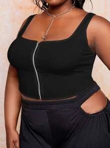 SHEIN Slayr Top con cremallera delantera Talla Plus - Quierox - Tienda Online