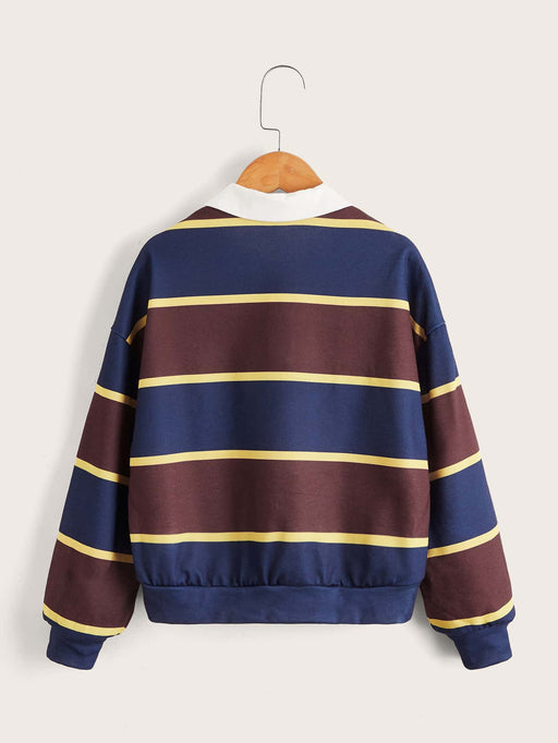 SHEIN Sudadera tipo polo con bloques de color - Quierox - Tienda Online
