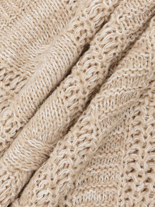 SHEIN Suéter de cuello redondo de punto de ochos sólido de moda casual - Quierox - Tienda Online