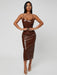 SHEIN SXY Vestido de tirantes con tira con diseño de espalda con abertura cuero PU - Quierox - Tienda Online