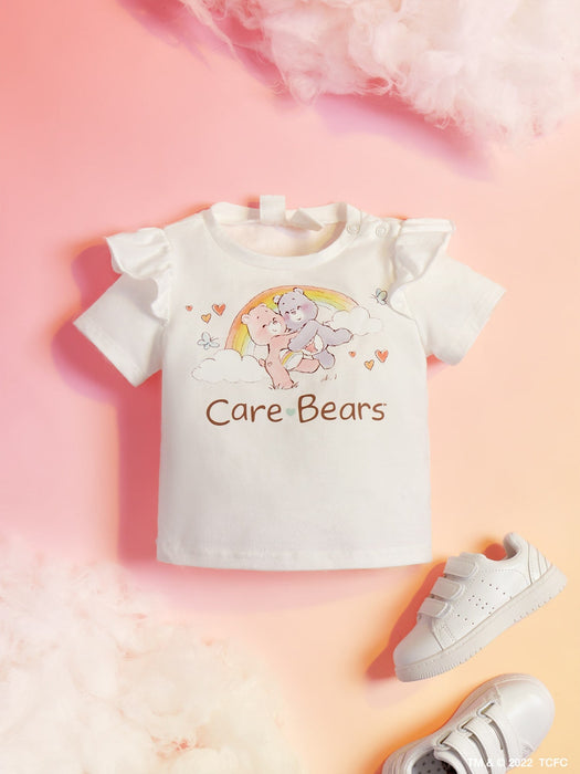SHEIN X Care Bears Conjunto De Camiseta De Manga Corta Y Falda De Malla Superpuesta - Quierox - Tienda Online