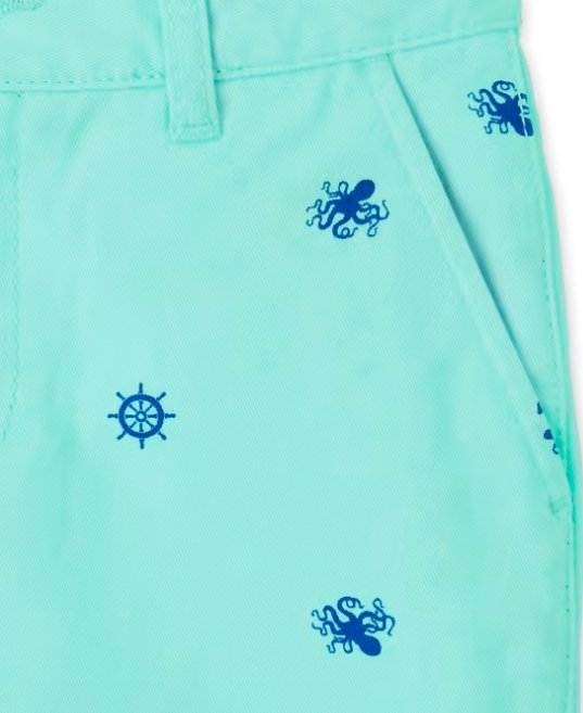 Shorts Chinos Estampados Para Niños - Mellow Aqua - Quierox - Tienda Online