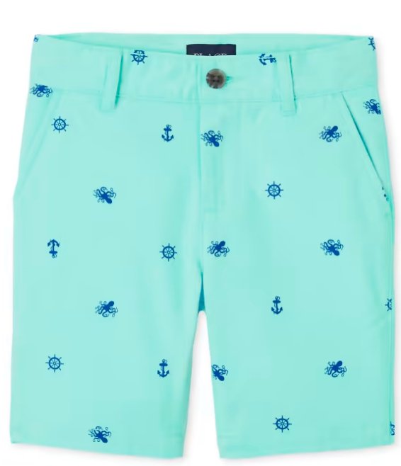 Shorts Chinos Estampados Para Niños - Mellow Aqua - Quierox - Tienda Online