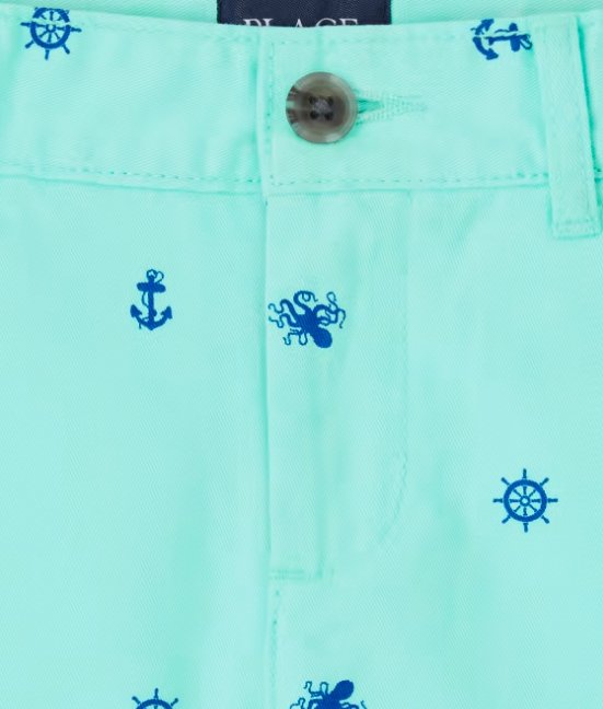 Shorts Chinos Estampados Para Niños - Mellow Aqua - Quierox - Tienda Online