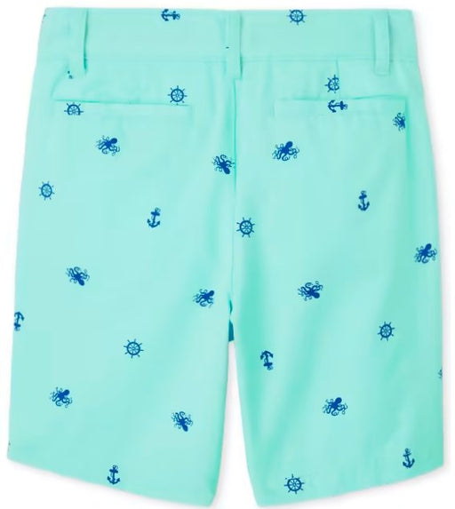 Shorts Chinos Estampados Para Niños - Mellow Aqua - Quierox - Tienda Online
