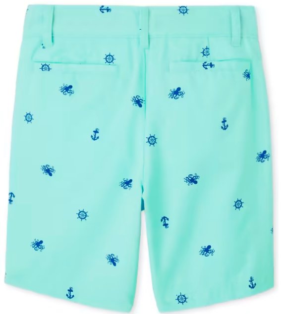 Shorts Chinos Estampados Para Niños - Mellow Aqua - Quierox - Tienda Online
