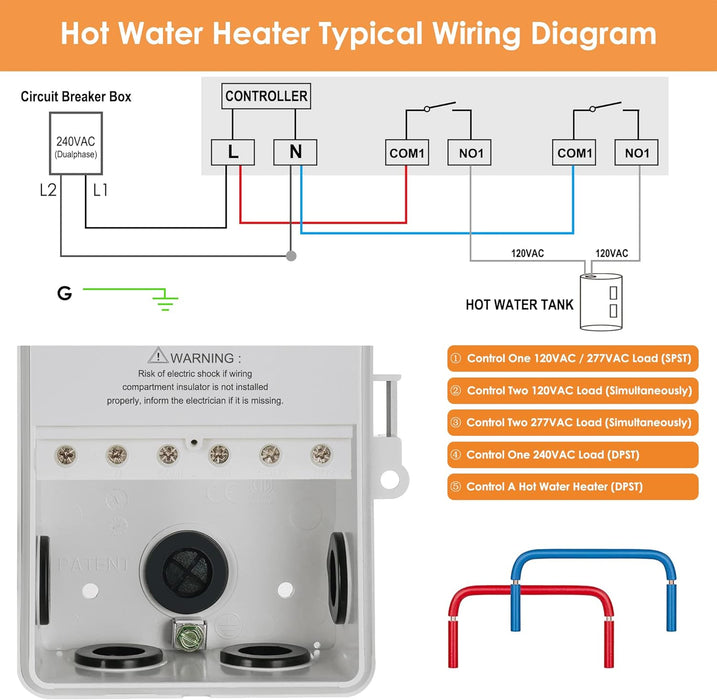 Suraielec Temporizador de piscina, interruptor digital de temporizador de bomba - Quierox - Tienda Online