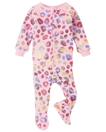 THE CHILDREN PLACE Pijama De Una Pieza De Lana De Leopardo Metalizado Para Niñas - Quierox - Tienda Online