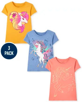 The Children's Place Paquete De 3 Camisetas Con Gráfico De Unicornio - Quierox - Tienda Online