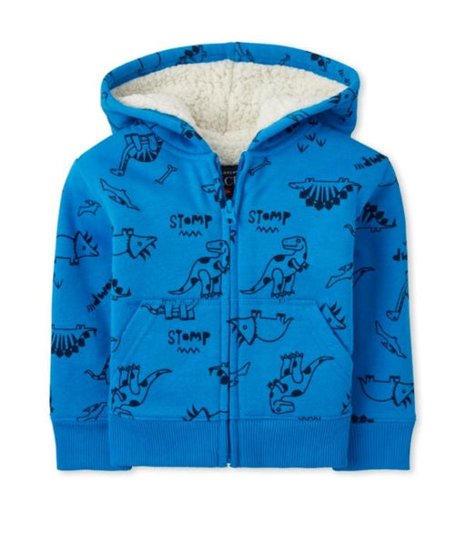 The Children's Place Sudadera Con Capucha Y Cremallera Dino Sherpa - Quierox - Tienda Online