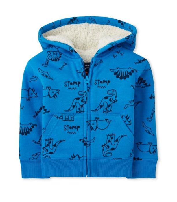 The Children's Place Sudadera Con Capucha Y Cremallera Dino Sherpa - Quierox - Tienda Online