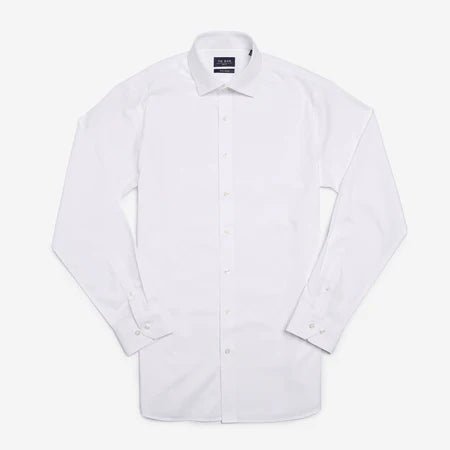 TIE BAR Camisa de vestir sin planchado blanca sólida Pinpoint - Quierox - Tienda Online