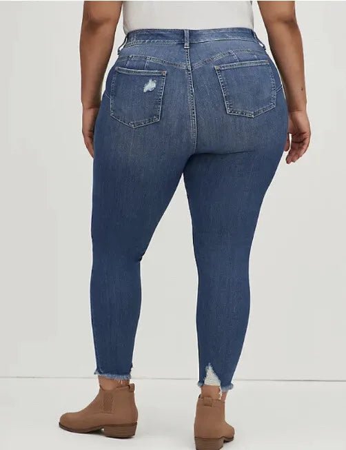 TORRID BOMBSHELL SKINNY JEAN PREMIUM STRETCH / DOBLADILLO DESGASTADO - Quierox - Tienda Online