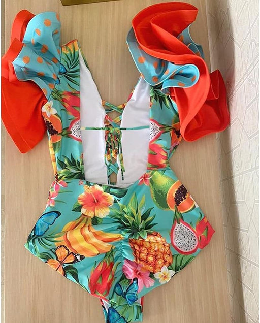 Traje de baño de realce, Monokini con volantes - Quierox - Tienda Online