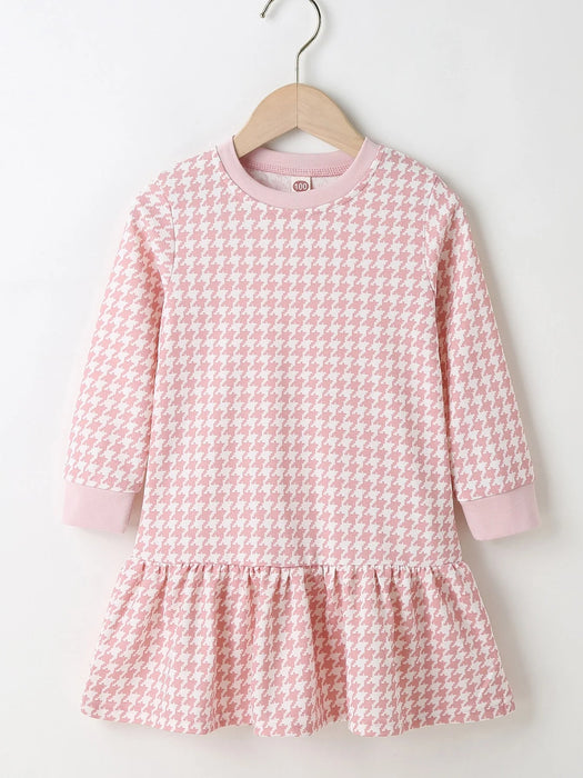 Vestido babydoll de niñas con dobladillo con volante y pata de gallo - Quierox - Tienda Online