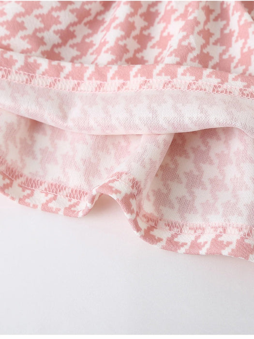 Vestido babydoll de niñas con dobladillo con volante y pata de gallo - Quierox - Tienda Online