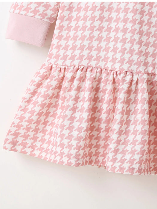 Vestido babydoll de niñas con dobladillo con volante y pata de gallo - Quierox - Tienda Online