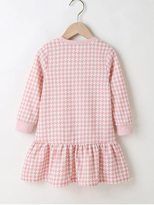 Vestido babydoll de niñas con dobladillo con volante y pata de gallo - Quierox - Tienda Online