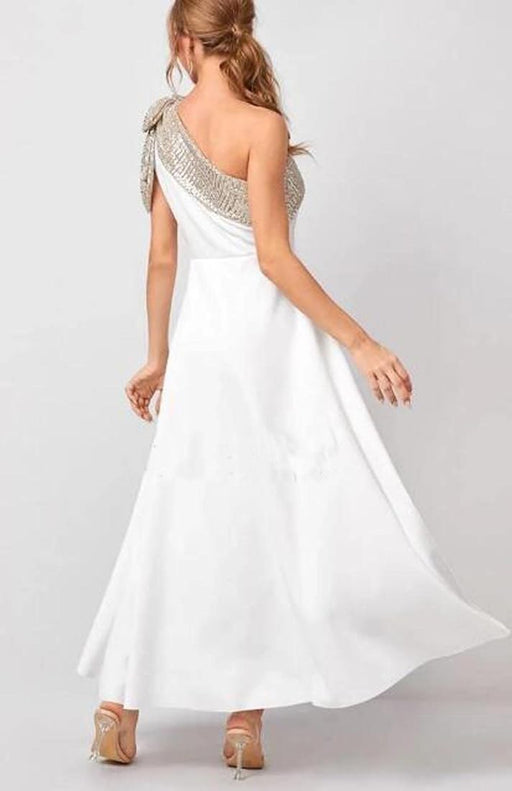 Vestido de fiesta sin mangas para mujer, con un hombro, para novia - Quierox - Tienda Online