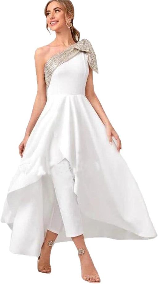 Vestido de fiesta sin mangas para mujer, con un hombro, para novia - Quierox - Tienda Online