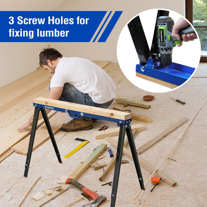 WORKPRO Sawhorse plegable portátil, capacidad de peso de 1000 libras - Quierox - Tienda Online