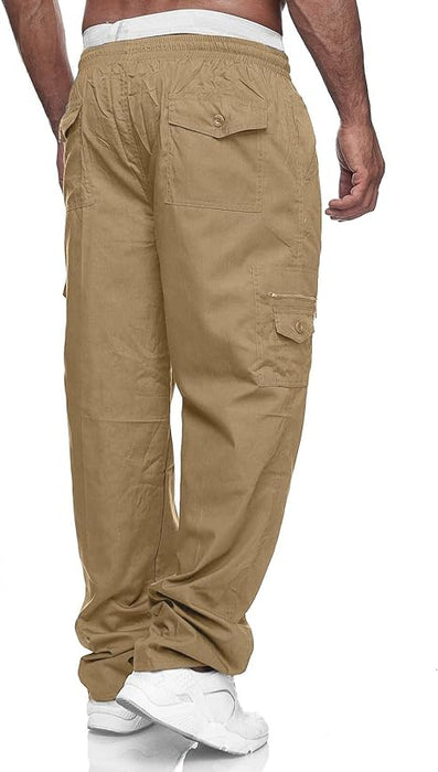 WZIKAI Pantalones cargo para hombre, ajuste relajado, con cordón - Quierox - Tienda Online