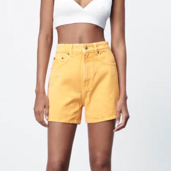 ZARA SHORTS DENIM EN NARANJA - Quierox - Tienda Online