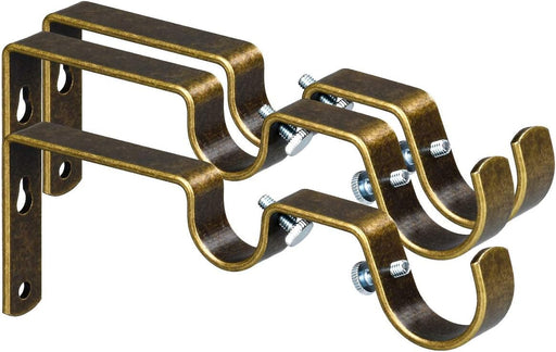 ZHHGTTUY Soportes colgantes para barra de cortina doble, 3 piezas, latón antiguo - Quierox - Tienda Online