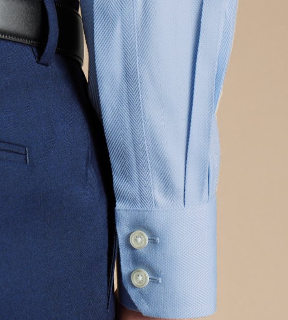 Zoom Detalles sobre el producto:Camisa con cuello italiano y diseño de espiga - Quierox - Tienda Online